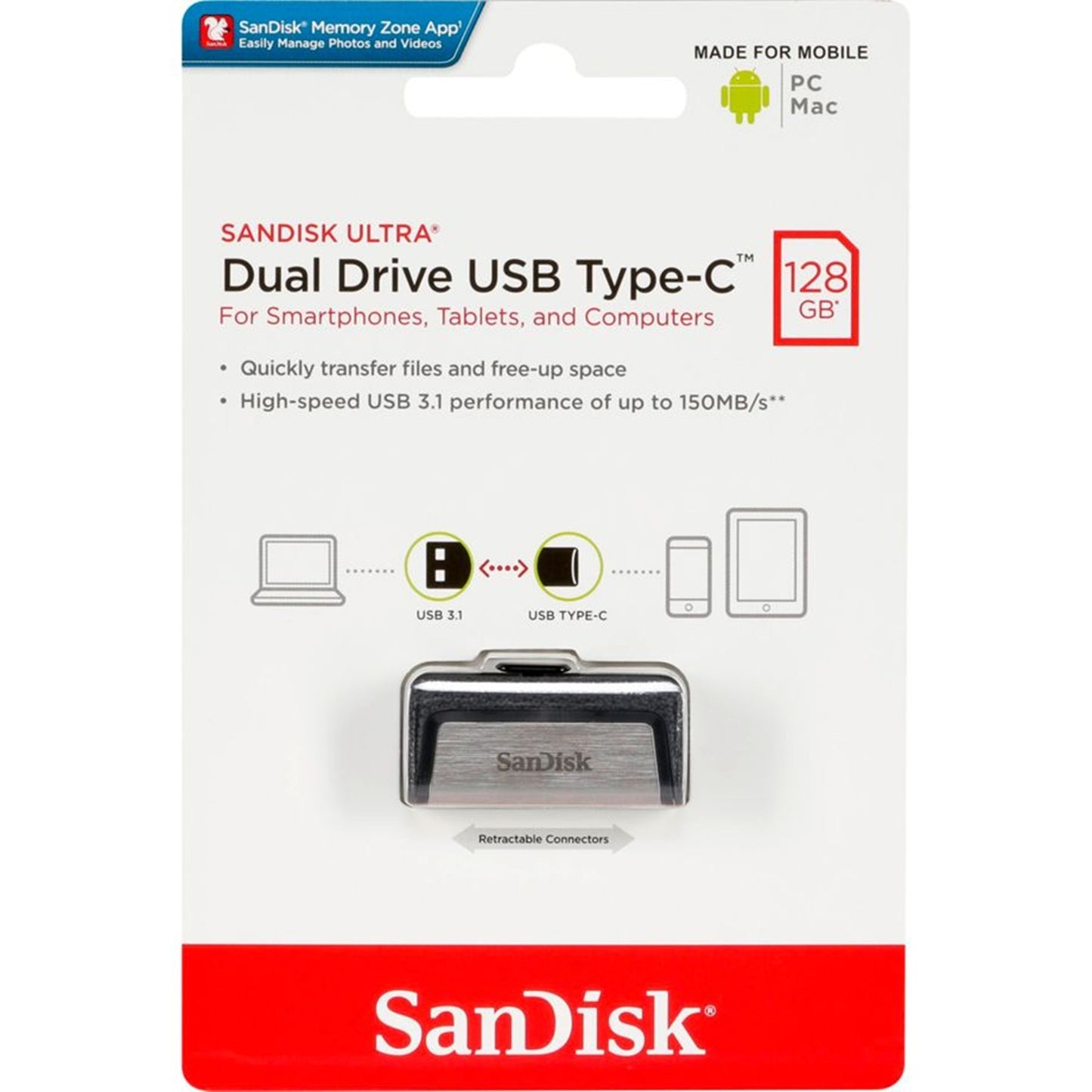 SanDisk Ultra Dual Drive CTM | USB- Stick | USB 3.1 | USB A und USB C