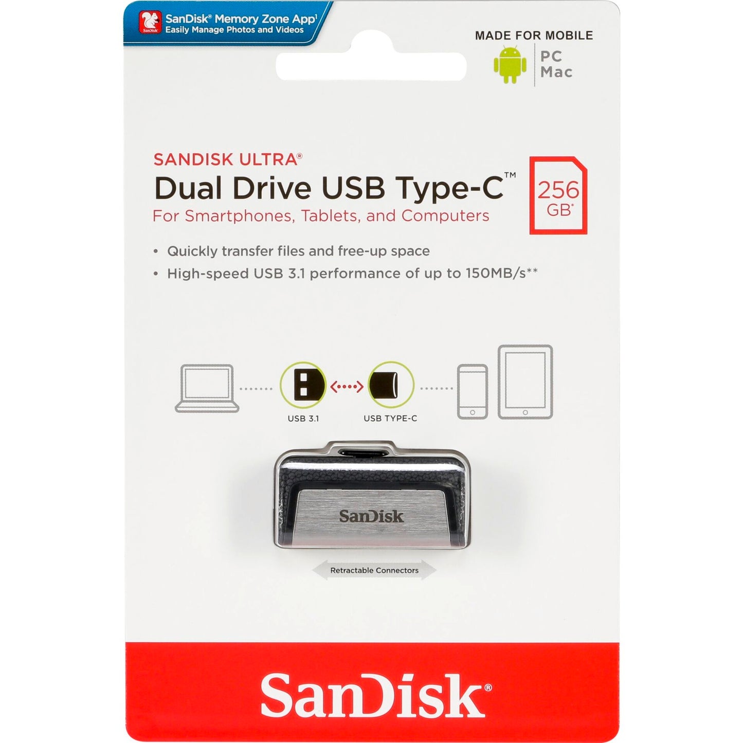 SanDisk Ultra Dual Drive CTM | USB- Stick | USB 3.1 | USB A und USB C