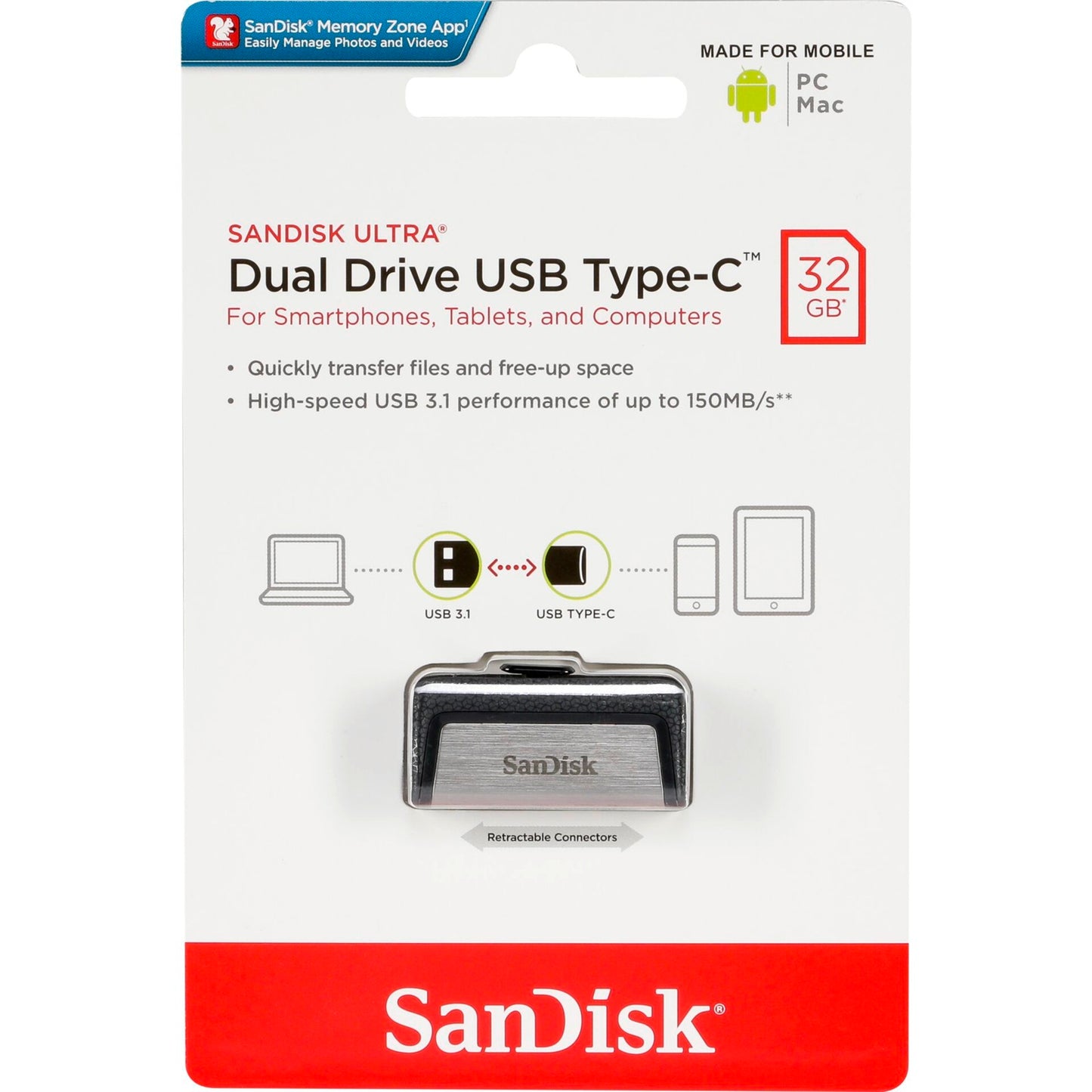 SanDisk Ultra Dual Drive CTM | USB- Stick | USB 3.1 | USB A und USB C
