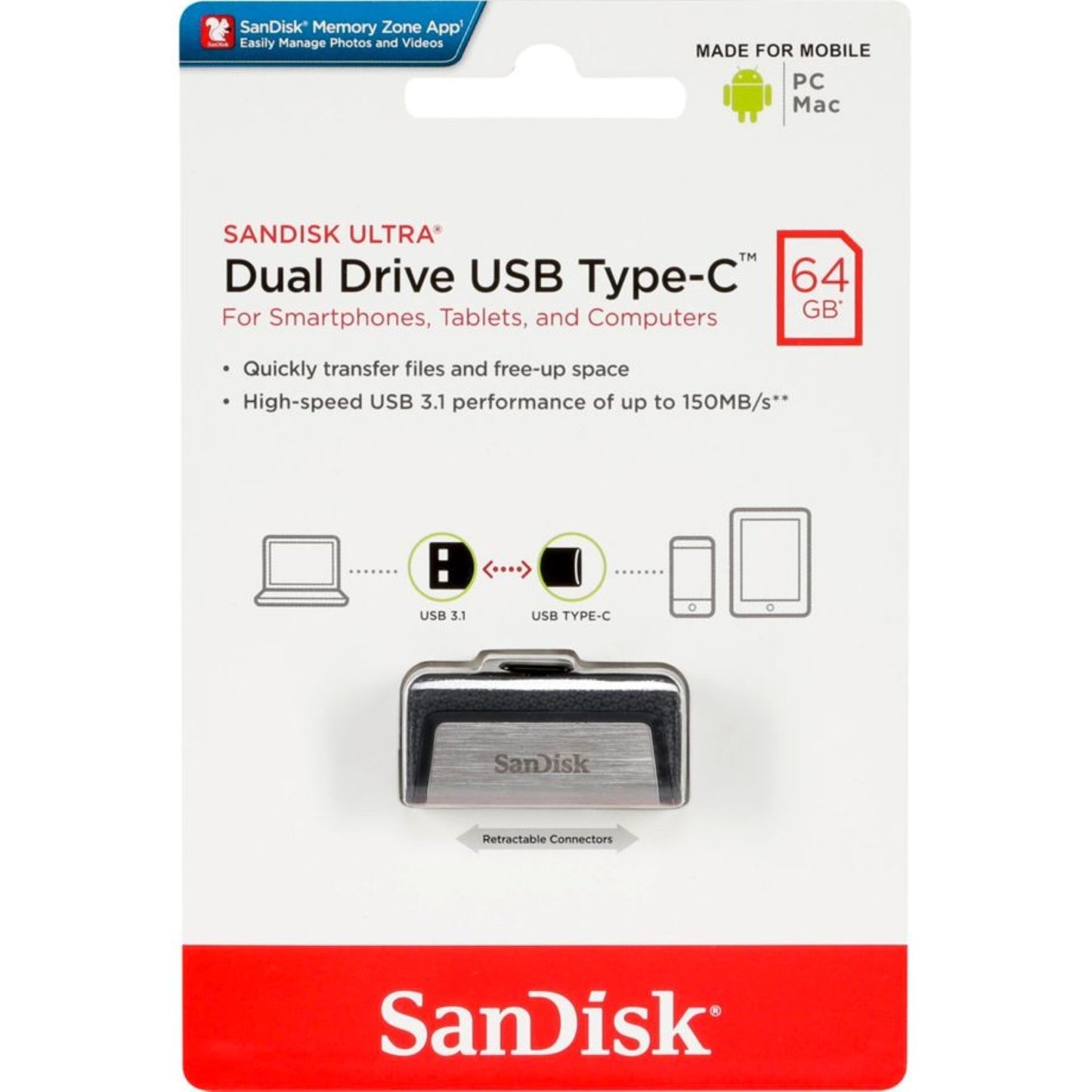 SanDisk Ultra Dual Drive CTM | USB- Stick | USB 3.1 | USB A und USB C