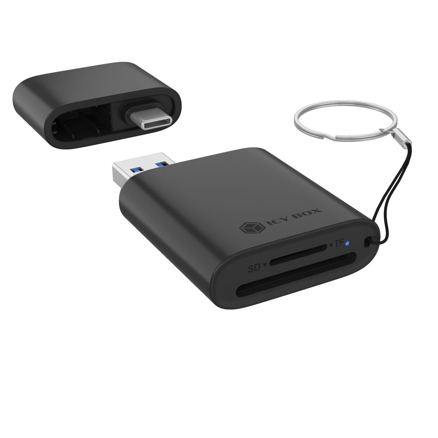 ICY BOX Kartenlesegerät | 2-in-1 | USB-A & USB-C | USB 3.2 | für SD & microSD