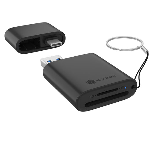 ICY BOX Kartenlesegerät | 2-in-1 | USB-A & USB-C | USB 3.2 | für SD & microSD
