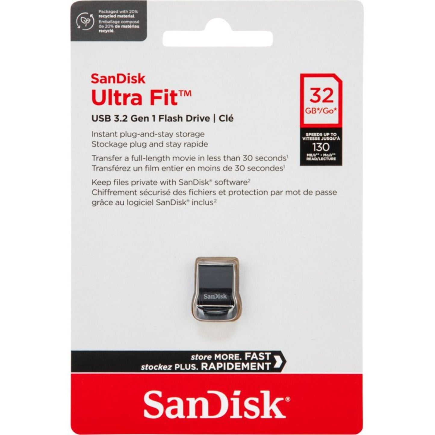 SanDisk Cruzer Ultra Fit | USB- Stick | USB A | USB 3.2